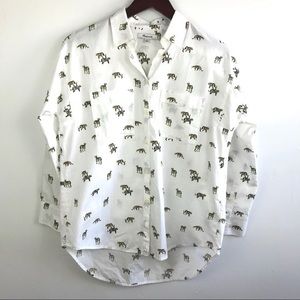 Madewell Shrunken Trapeze Shirt in Cat Walk Size Medium